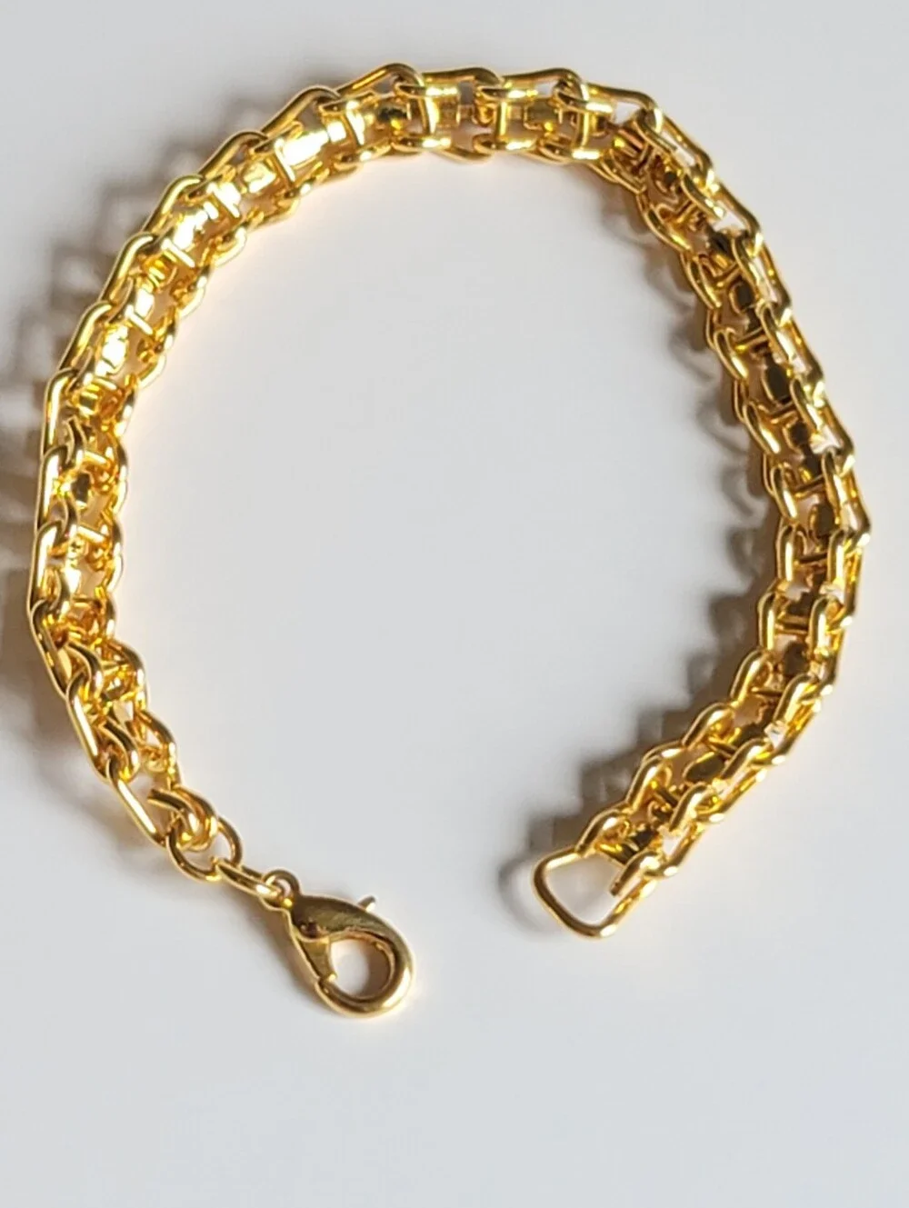 Tennis Bracelet with Purple and Clear Crystals - Gold-gilded-tone